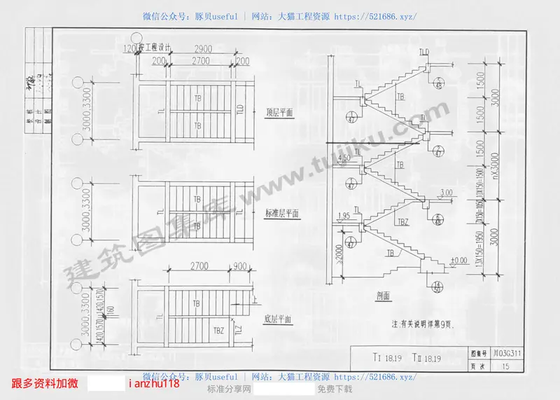 川03G311预制钢筋混凝土板式楼梯图集 预览图