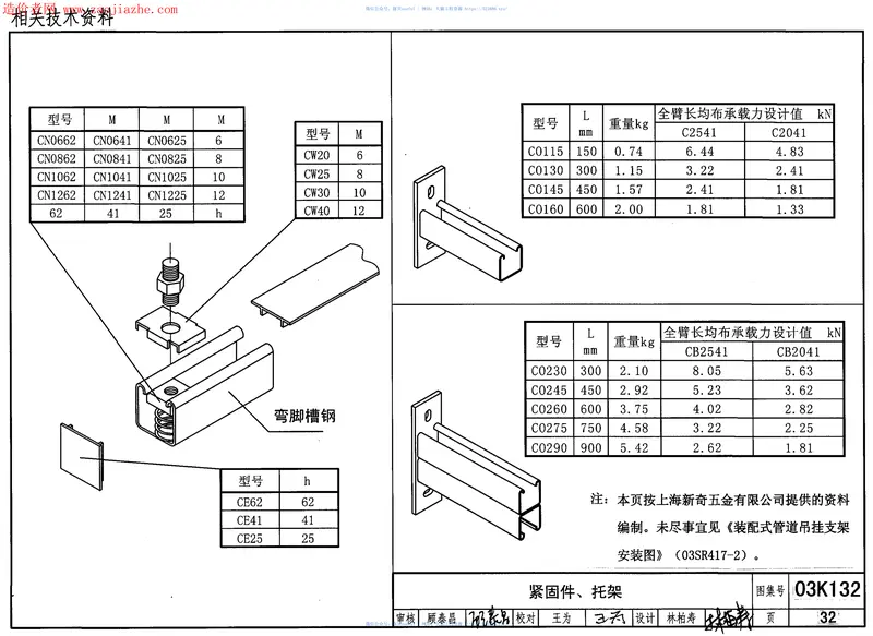 03K132风管支吊架安装图样图集 预览图