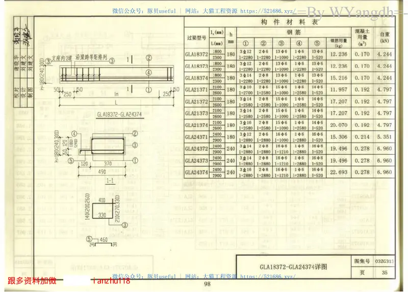 03ZG313钢筋混凝土过梁 预览图