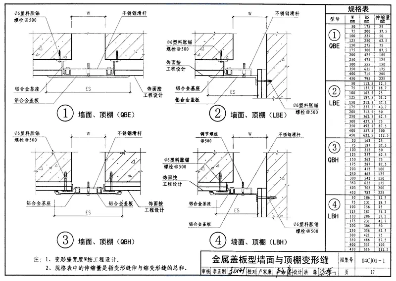 04CJ01-1变形缝建筑构造(一) 预览图