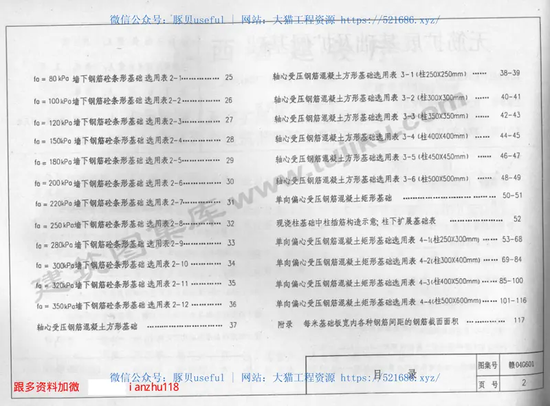 赣04G601无筋扩展基础及扩展基础 预览图