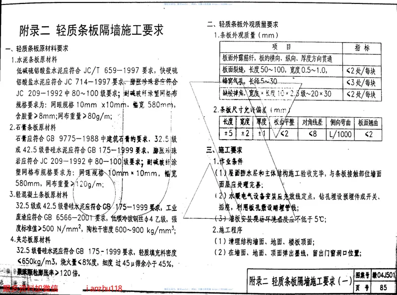 赣04J501轻质隔墙建筑构造(清晰度差有黑印) 预览图