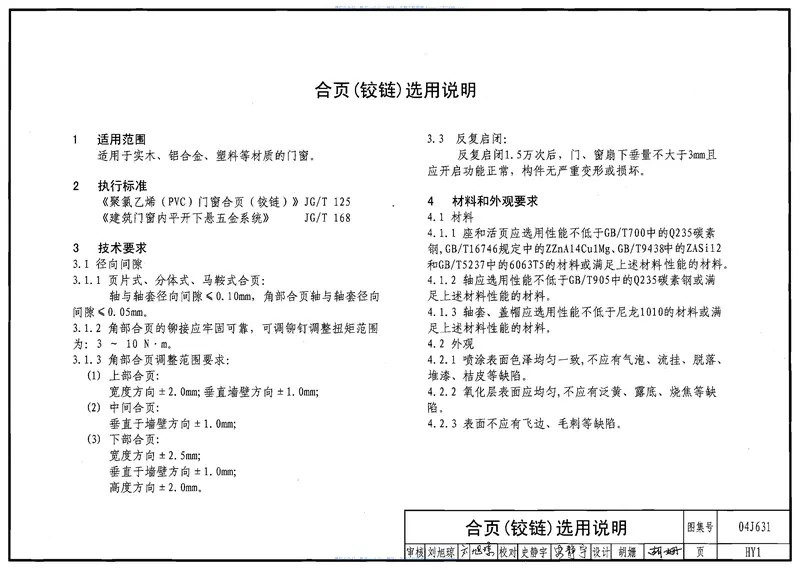 04J631门、窗、幕墙窗用五金附件 预览图