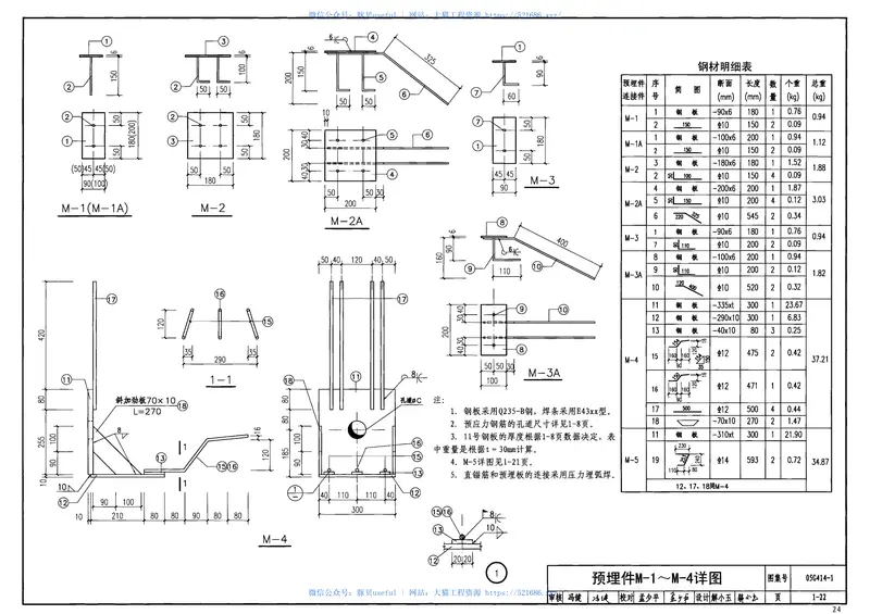05G414-1预应力混凝土工字形屋面梁(9m、单坡) 预览图