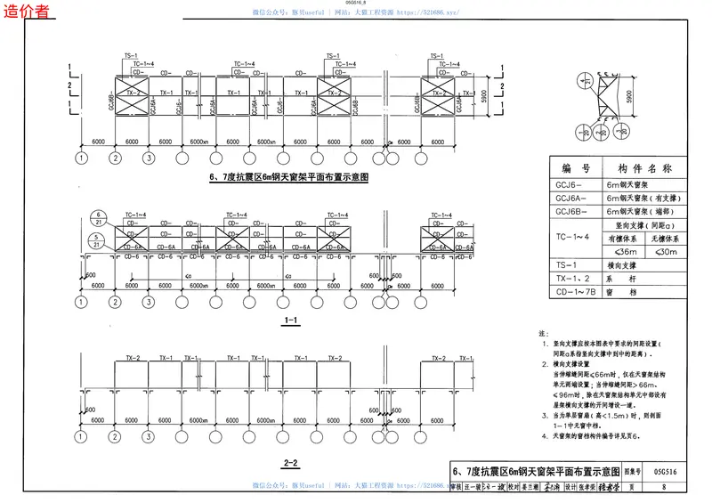 05G516(轻型屋面钢天窗架) 预览图