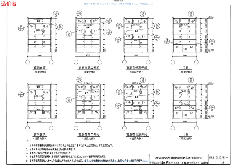 05SG521-4钢檩条钢墙梁(冷弯薄壁卷边槽钢、高频焊接薄壁H型钢墙梁) 预览图