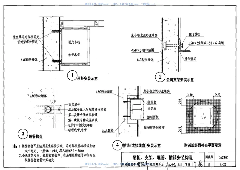 06CJ05蒸压轻质砂加气混凝土(AAC)砌块和板材建筑构造 预览图