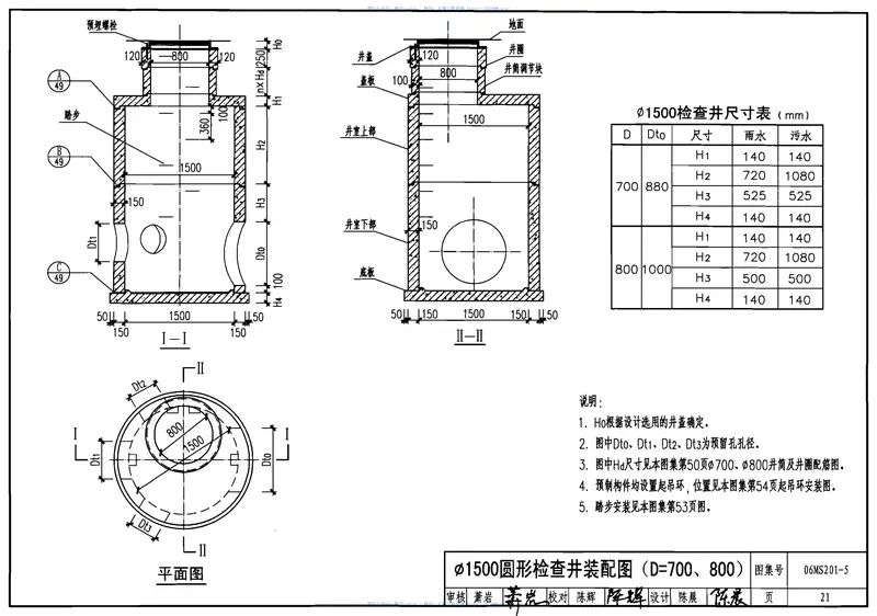 06MS201-5预制装配式钢筋混凝土排水检查井 预览图