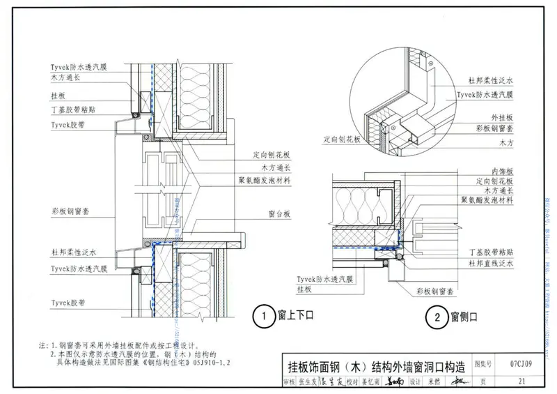 07CJ09防水透汽膜建筑构造-特卫强防水透气材料 预览图