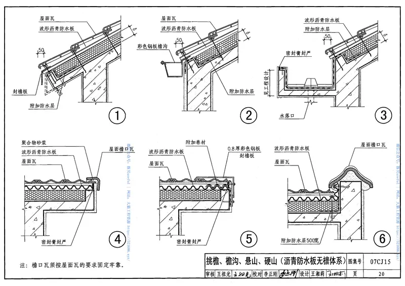 07CJ15波形沥青瓦、波形沥青防水板建筑构造 预览图