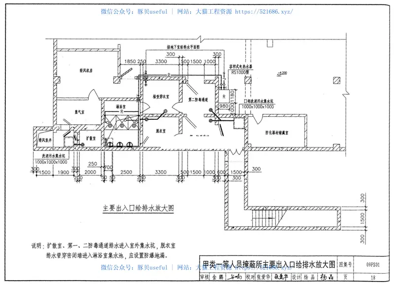 09FS01防空地下室给排水设计示例 预览图
