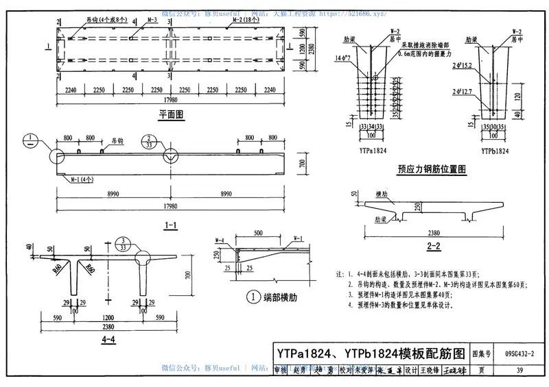 09SG432-2预应力混凝土双T板(平板,宽度2.0m、2.4m、3.0m) 预览图