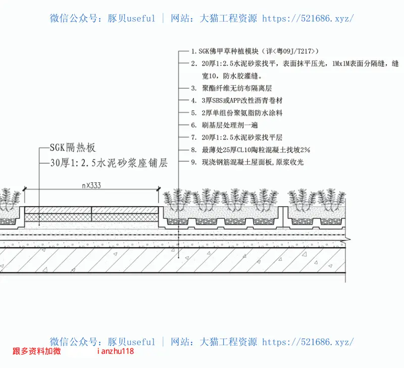 粤10JT215SGK屋面节能隔热板建筑构造 预览图