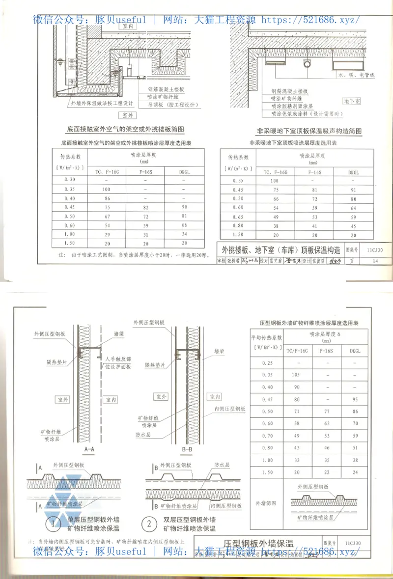 11CJ30矿物纤维喷涂保温、吸声构造图集 预览图