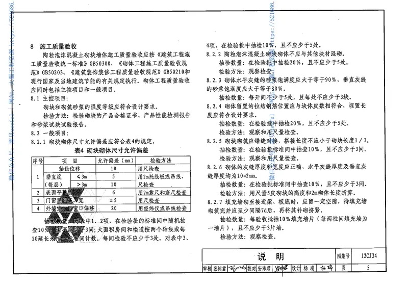 12CJ34陶粒泡沫混凝土砌块墙体构造 预览图