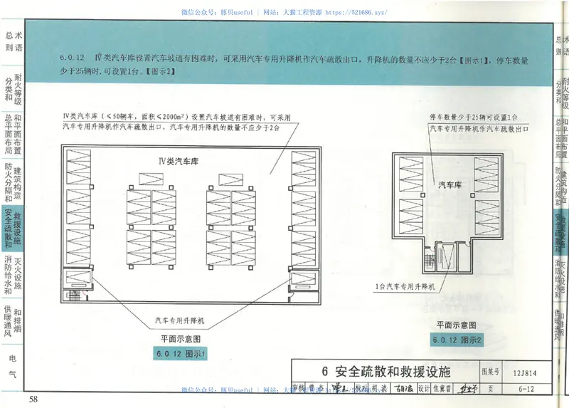 12J814汽车库、修车库、停车场设计防火规范-图示 预览图