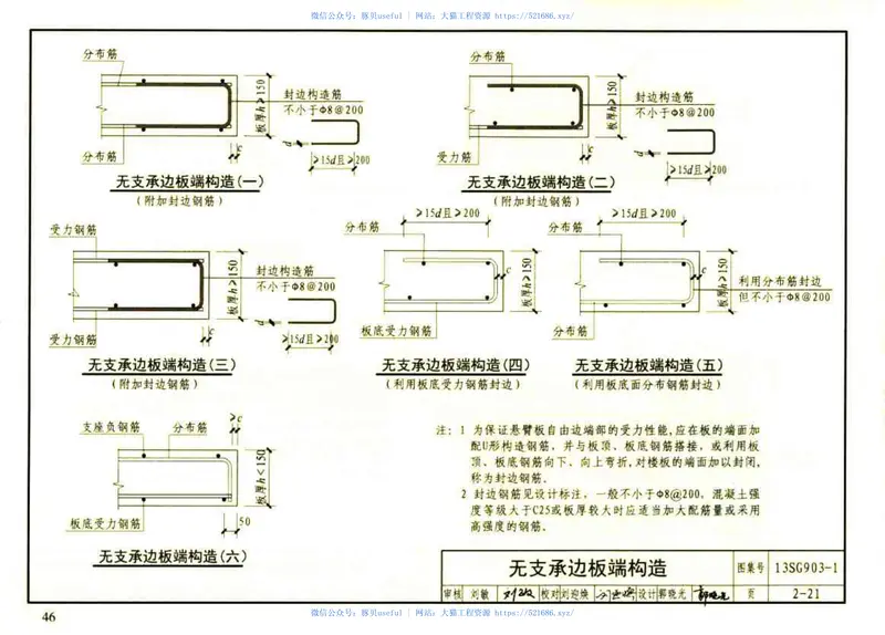 13SG903-1混凝土结构常用施工详图(现浇砼板、非框架梁配筋构造) 预览图