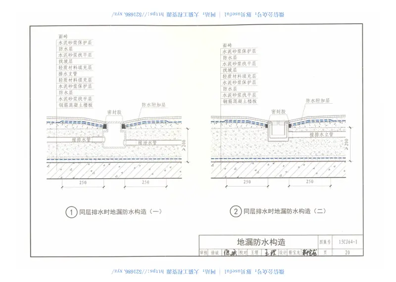 15CJ64-1建筑室内防水构造㈠ 预览图