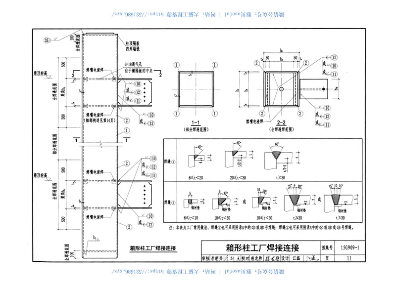 15G909-1钢结构连接施工图示(焊接连接) 预览图