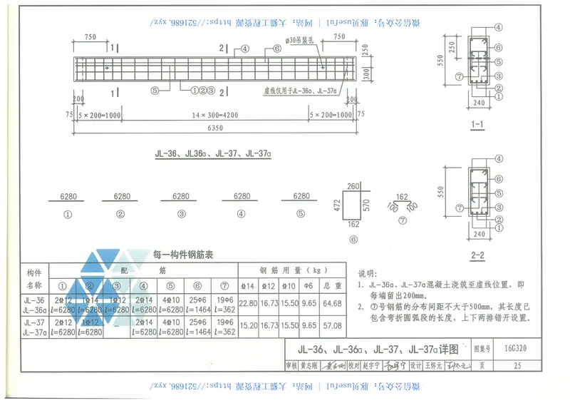 16G320钢筋混凝土基础梁 预览图