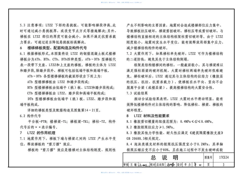 17CG34橡胶支座钢筋混凝土板式楼梯 预览图