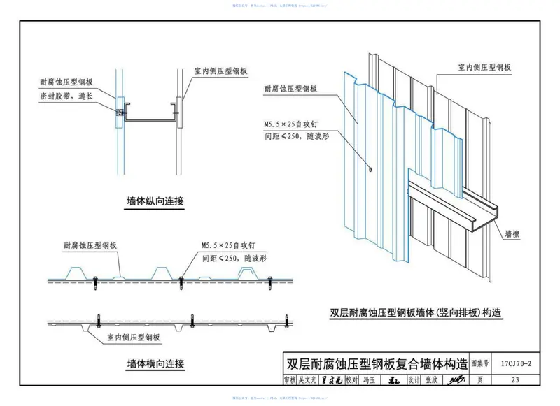 17CJ70-2耐腐蚀压型钢板建筑构造 预览图