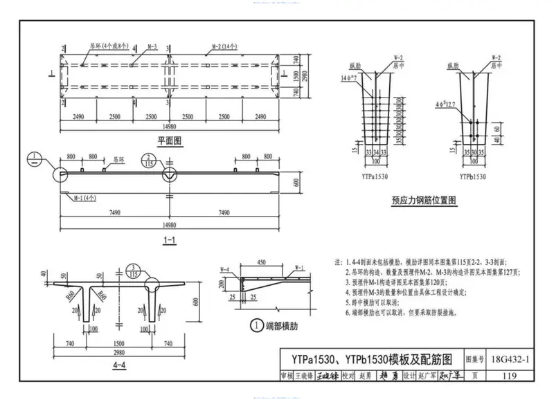 18G432-1预应力混凝土双T板(坡板宽度2.4m、3 预览图
