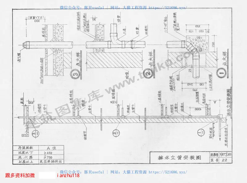 川87S301硬聚氯乙烯塑料管排水系统卫生设备安装图集 预览图