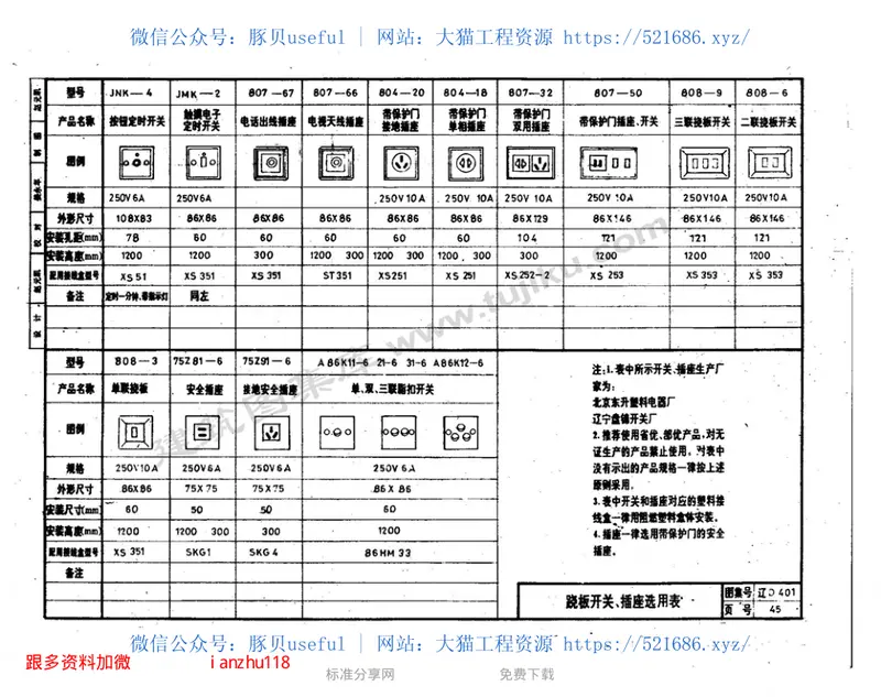 辽91D401住宅电气照明安装图 预览图