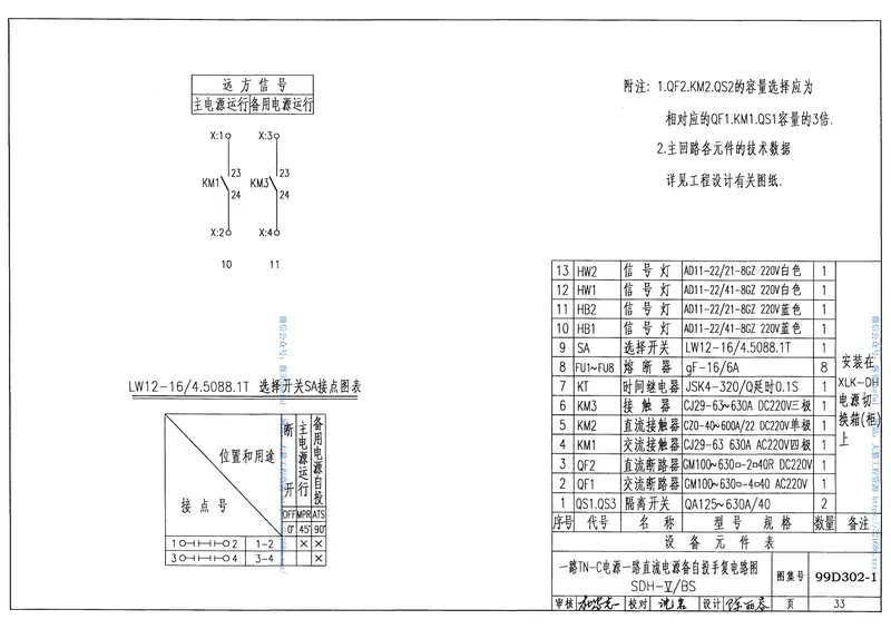 99D302-1低压双电源切换电路图 预览图