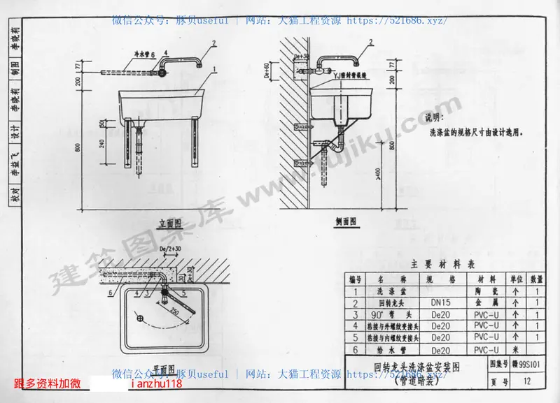 赣99S101硬聚氯乙烯给水管安装图集 预览图