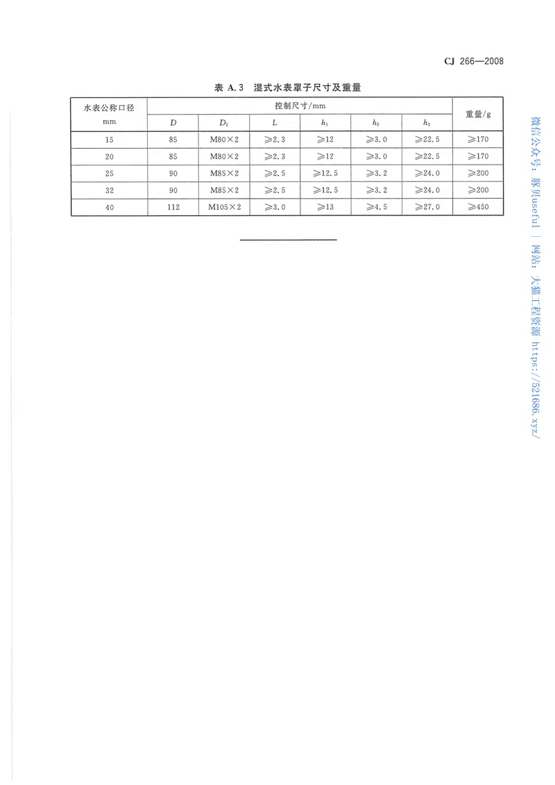 CJ266-2008饮用水冷水水表安全规则 预览图