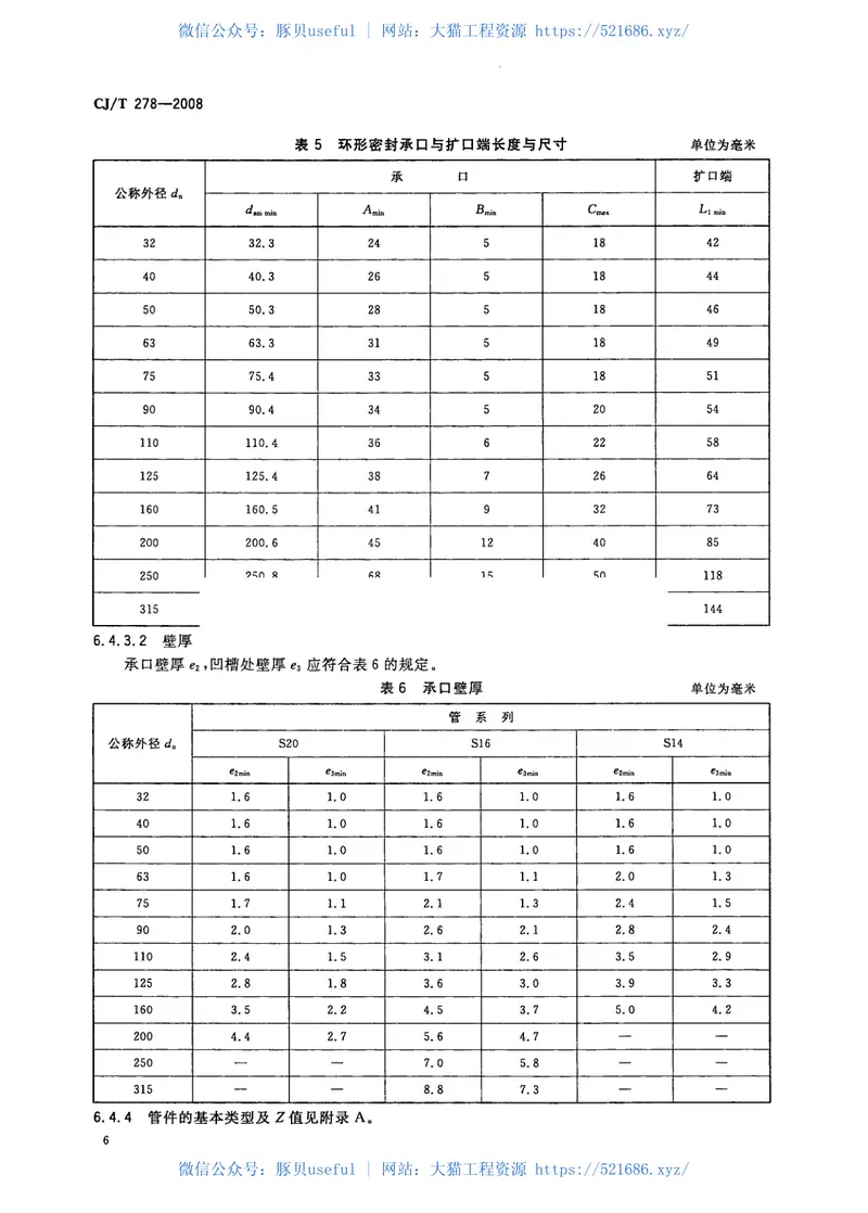 CJT278-2008建筑排水用聚丙烯(PP)管材和管件 预览图