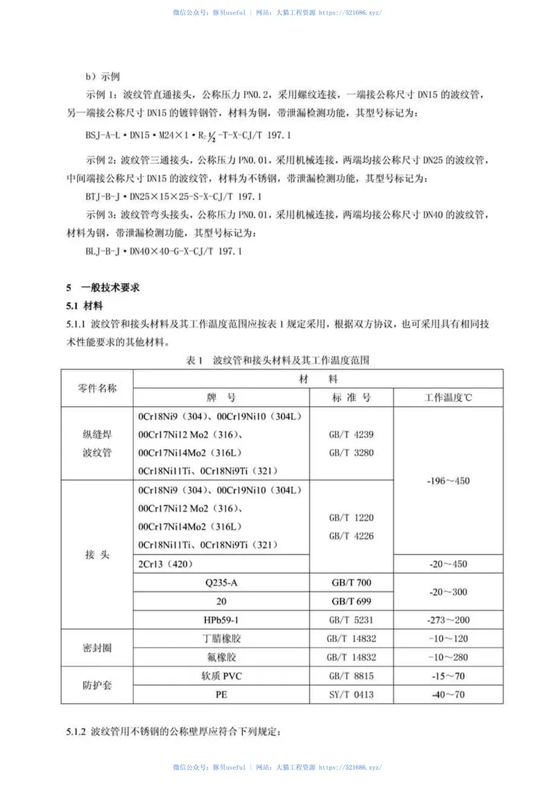 CJT296-2008燃气用非定尺不锈钢波纹管及接头 预览图