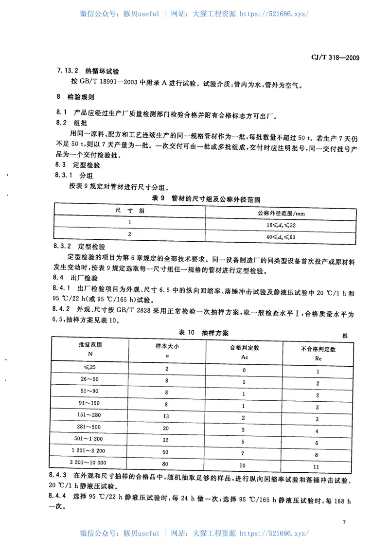 CJT318-2009大阳能热水系统用耐热聚乙烯管材 预览图