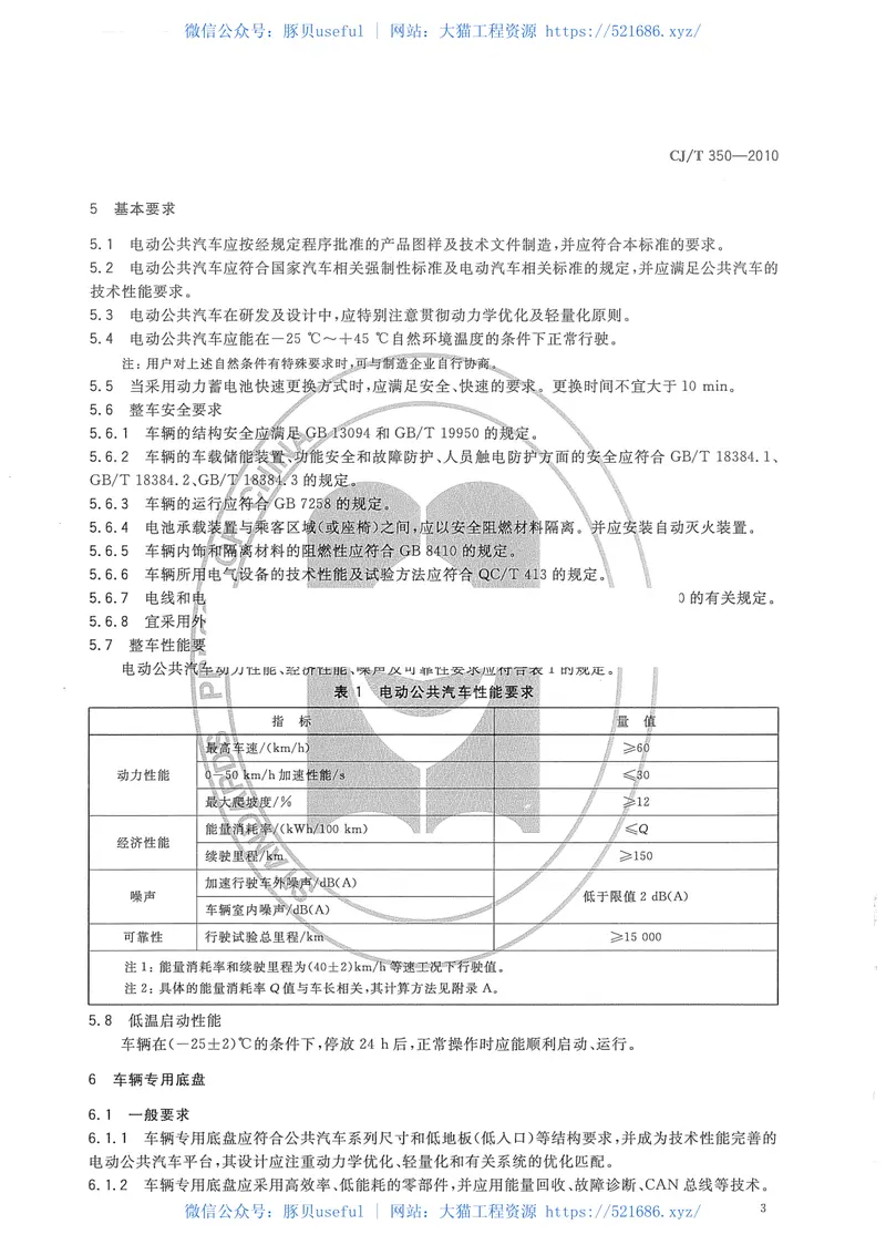 CJT350-2010电动公共汽车通用技术条件 预览图