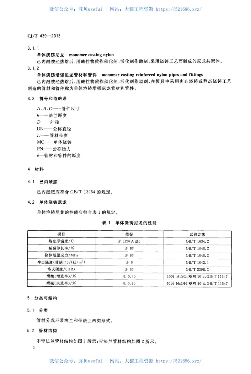 CJT439-2013单体浇铸增强尼龙管材和管件 预览图
