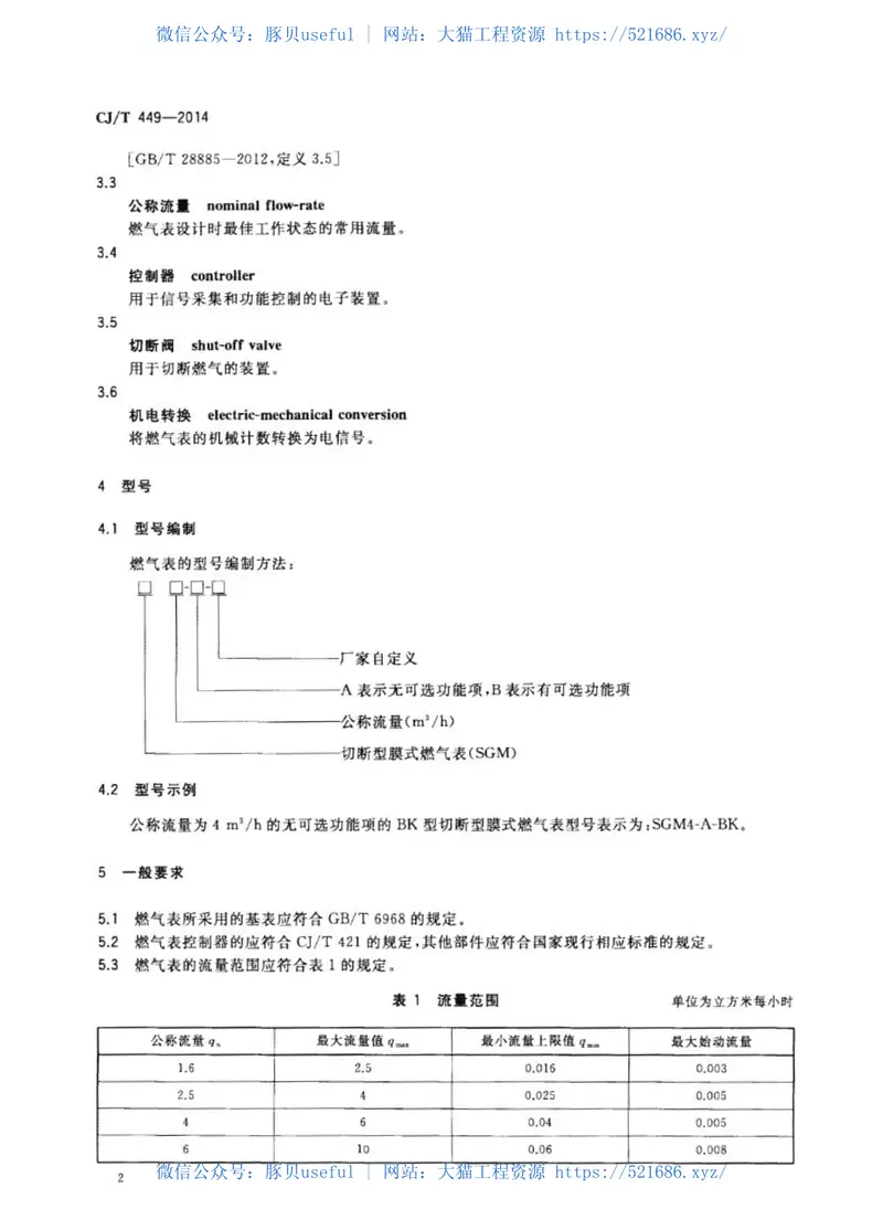 CJT449-2014切断型膜式燃气表 预览图