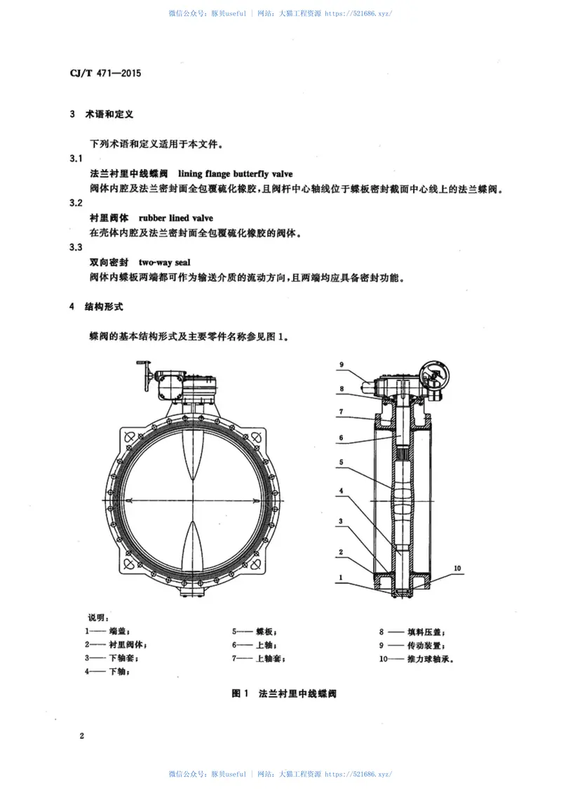 CJT471-2015法兰衬里中线蝶阀 预览图