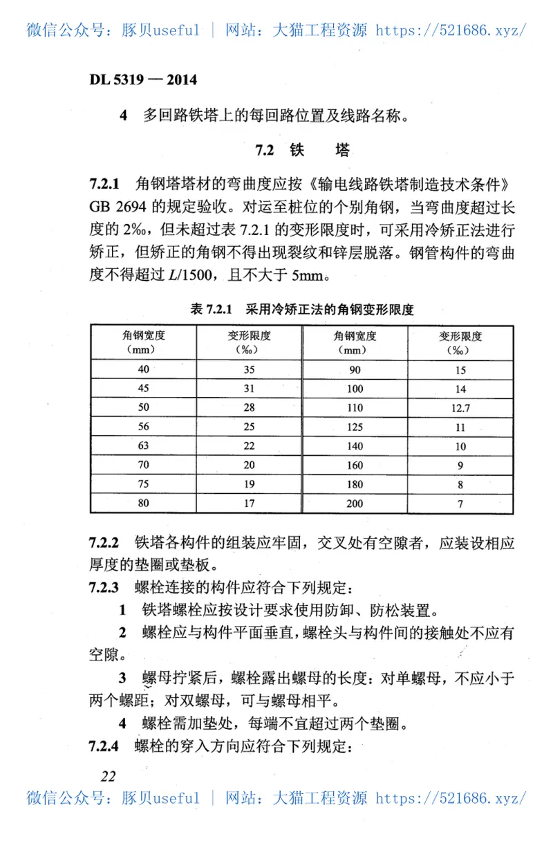 DL5319-2014架空输电线路大跨越工程施工及验收规范 预览图