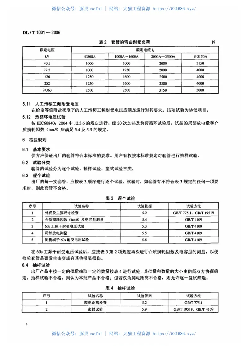 DLT1001-2006复合绝缘高压穿墙套管技术条件 预览图