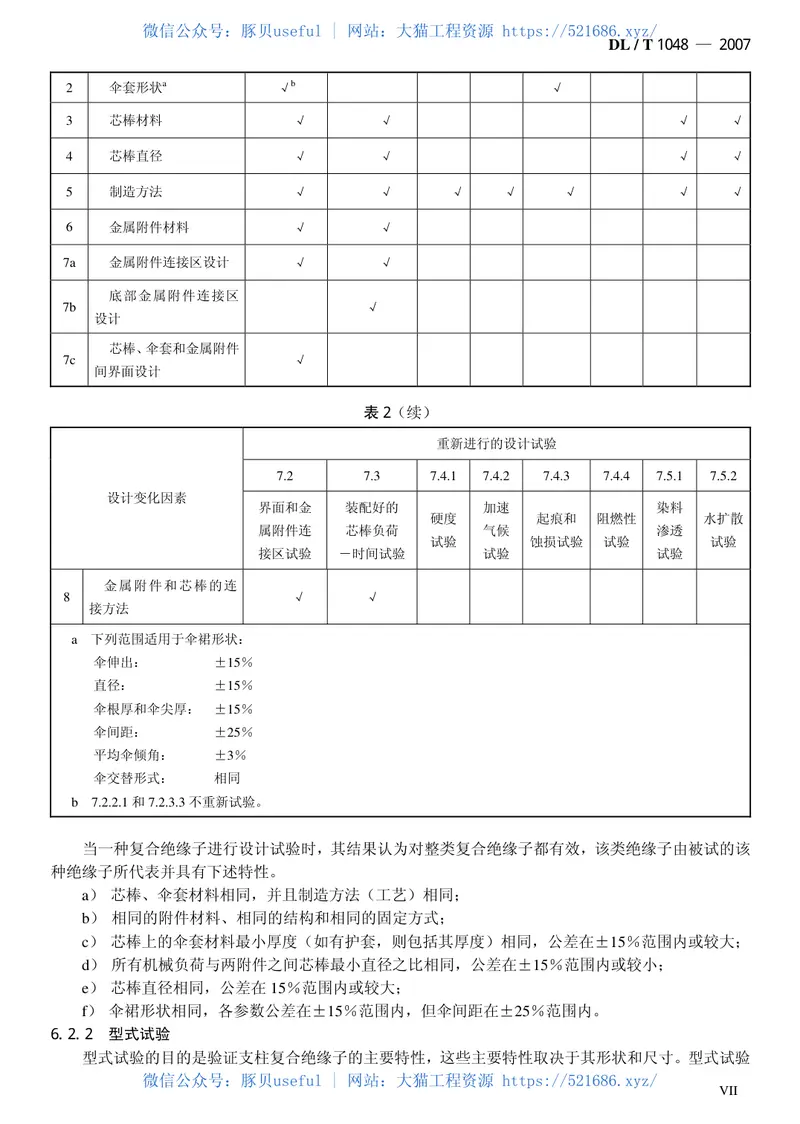 DLT1048-2007标称电压高于1000V的交流用棒形支柱复合绝缘子定义、试验方法及验收规则 预览图