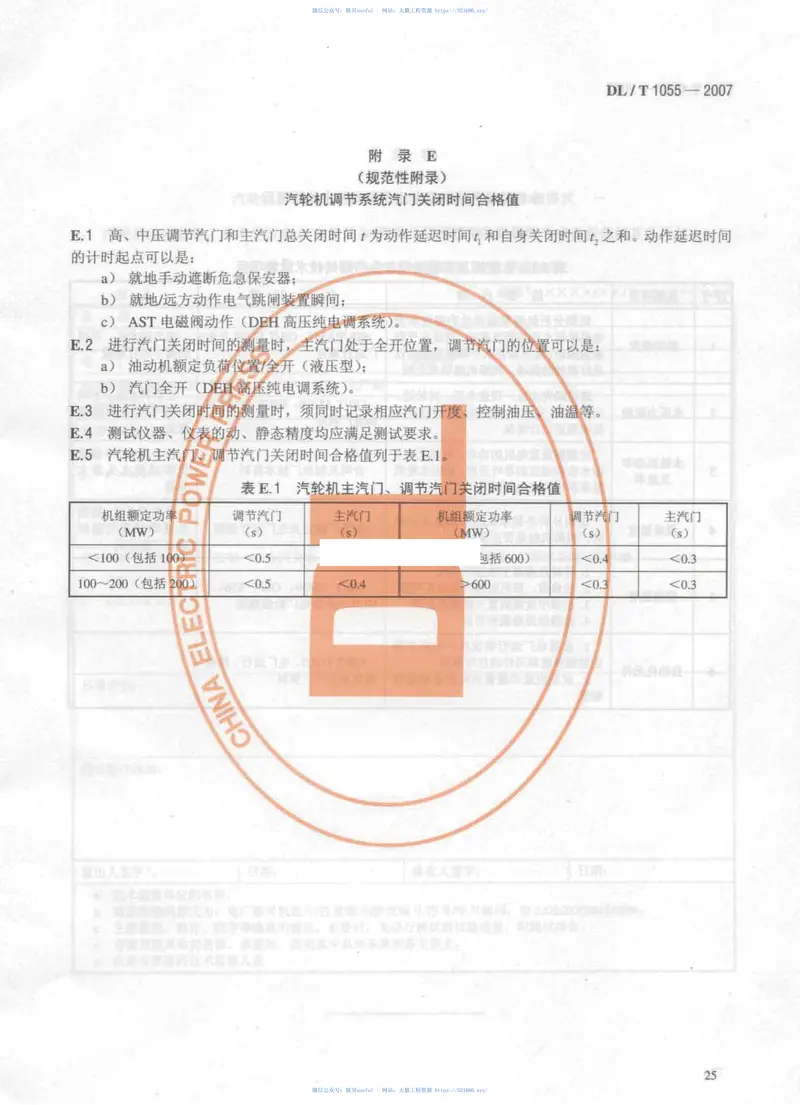 DLT1055-2007发电厂汽轮机、水轮机技术监督导则 预览图