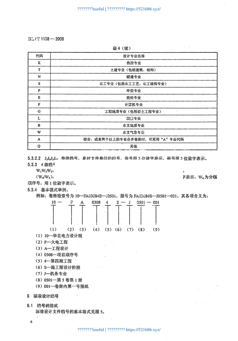 DLT1108-2009电力工程项目编号及产品文件管理规定 预览图