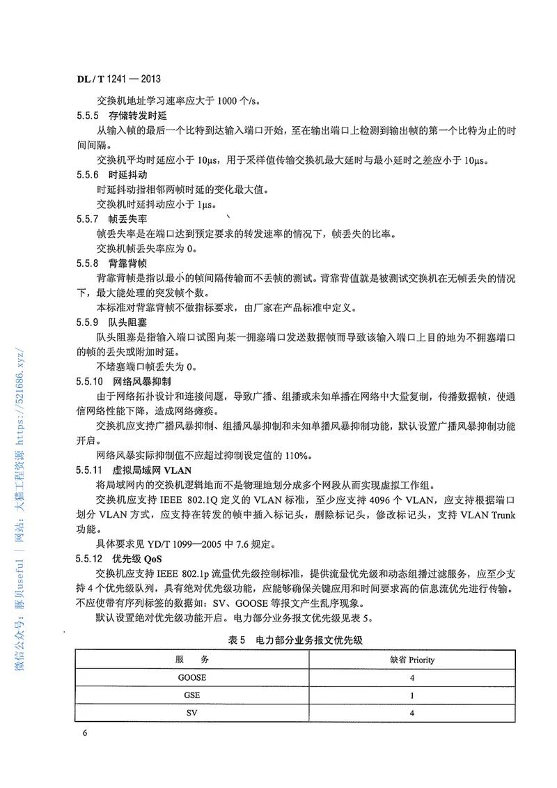 DLT1241-2013电力工业以太网交换机技术规范 预览图