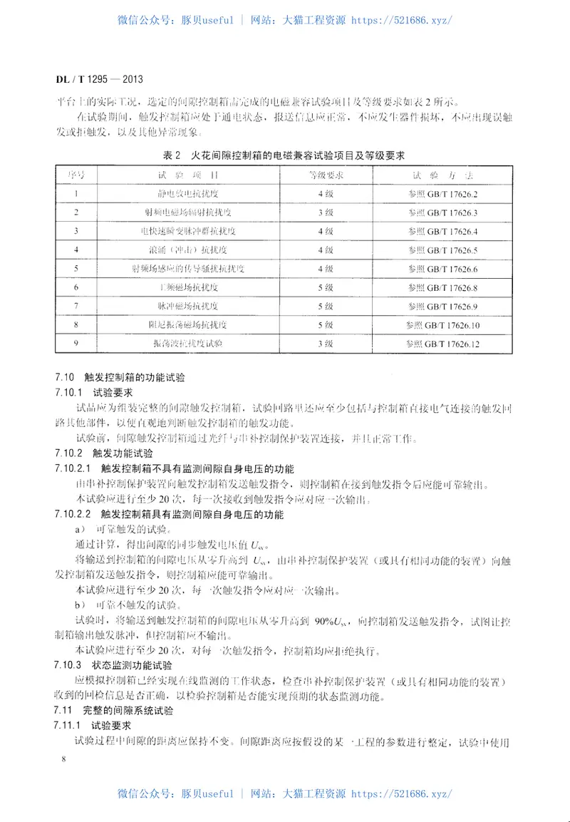 DLT1295-2013串联补偿装置用火花间隙 预览图