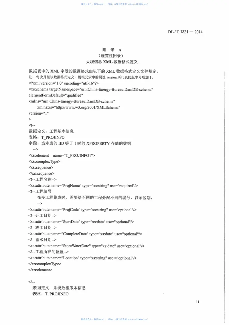 DLT1321-2014大坝安全监测数据库表结构及标识符标准 预览图