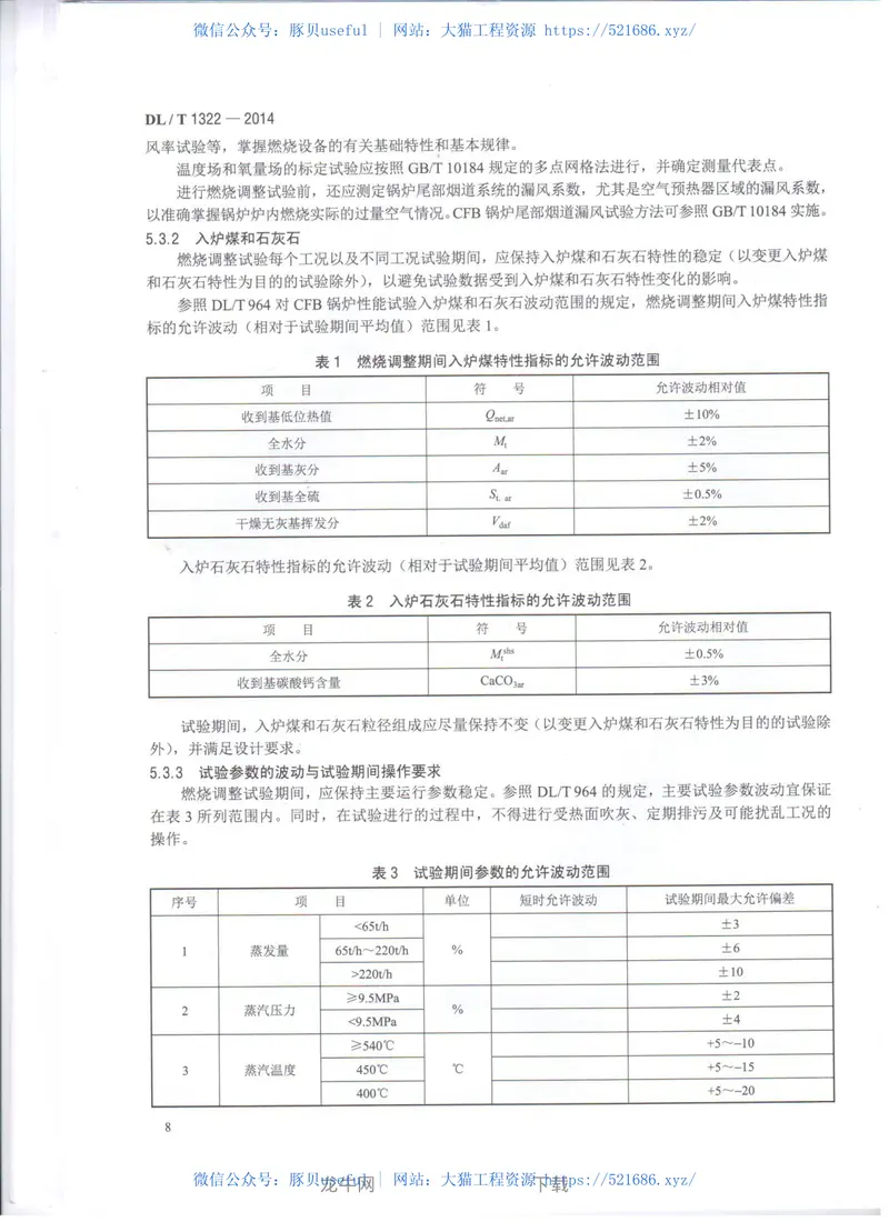 DLT1322-2014循环流化床锅炉冷态与燃烧调整试验技术导则 预览图