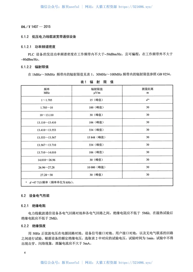 DLT1407-2015低压电力线载波通信设备通用技术条件 预览图