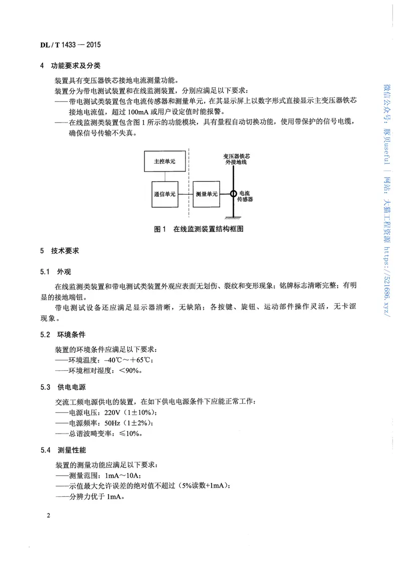 DLT1433-2015变压器铁芯接地电流测量装置通用技术条件 预览图